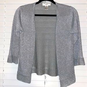 Bloomingdales silver sparkly shrug size medium